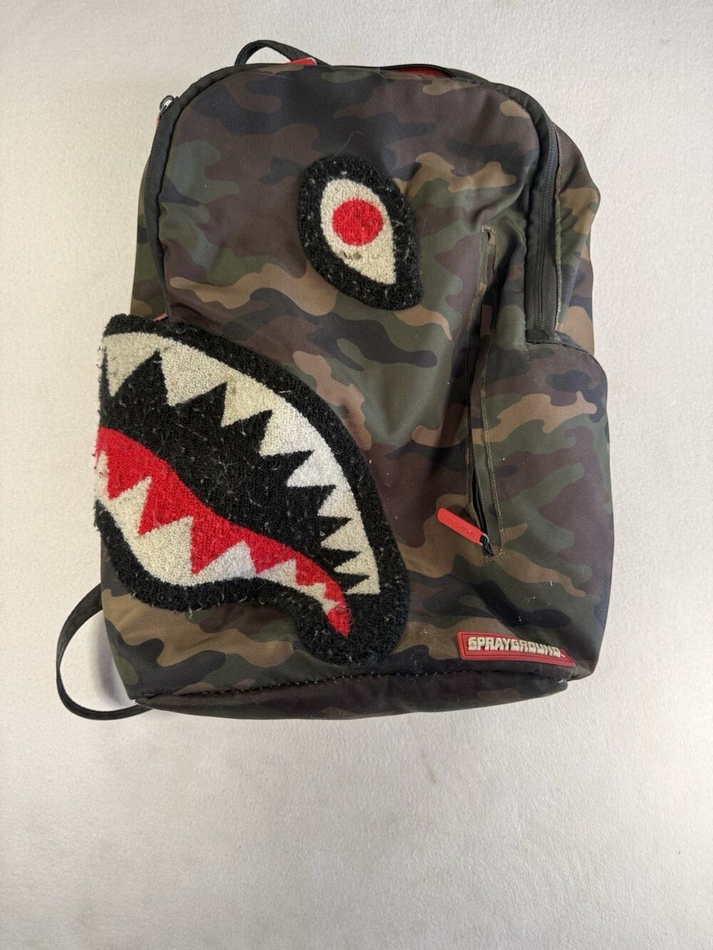 Sprayground Mini Shark Mouth Backpack Zip Adjustable Strap Polyester